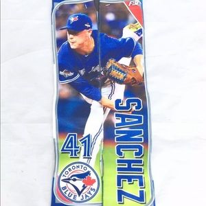 New For Bare Feet Toronto Blue Jays Aaron Sanchez MLB Player Photo Crew Socks M